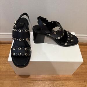 NWOT Maje filyhigh eyelet-embellished leather heeled sandals 36